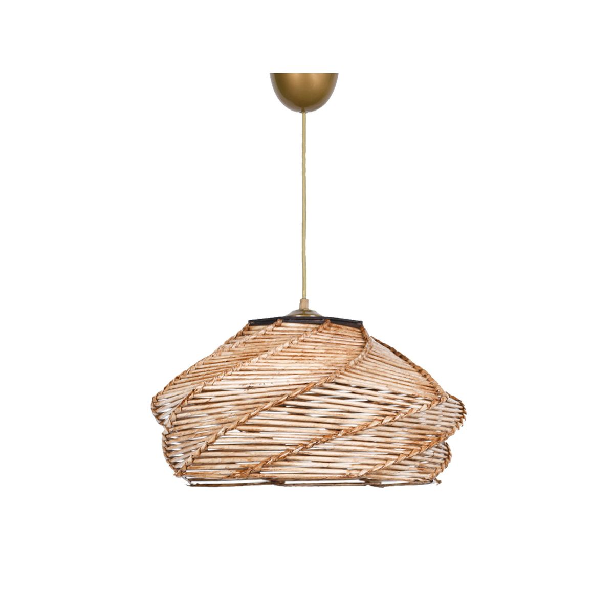 LUMI Ovale loftlampe - kamel imiteret bambus (36x36)