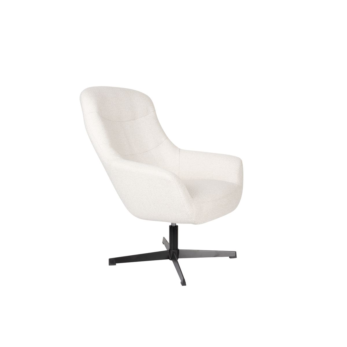 WHITE LABEL LIVING Yuki loungestol, m. armlæn - offwhite stof