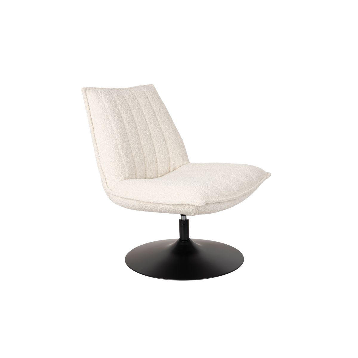 WHITE LABEL LIVING Jax loungestol - offwhite bouclé og metal