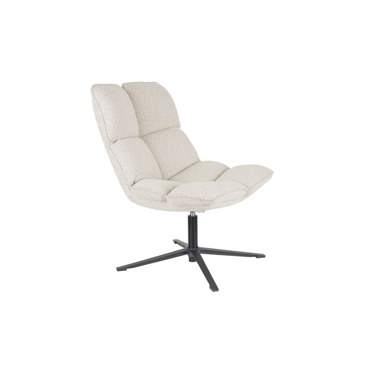 WHITE LABEL LIVING Bros loungestol - lysegrå polyester og metal