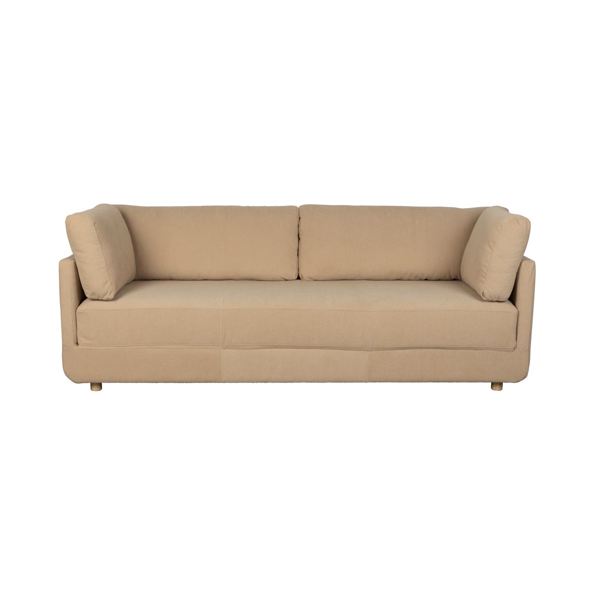 WHITE LABEL LIVING Norah sovesofa - beige fløjl og træ