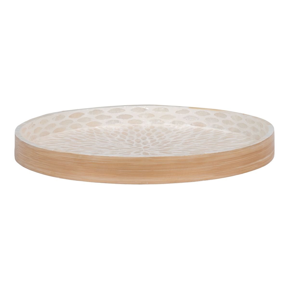 HOUSE NORDIC Bakke, bambus/capiz, beige, 40x40x3,5 cm