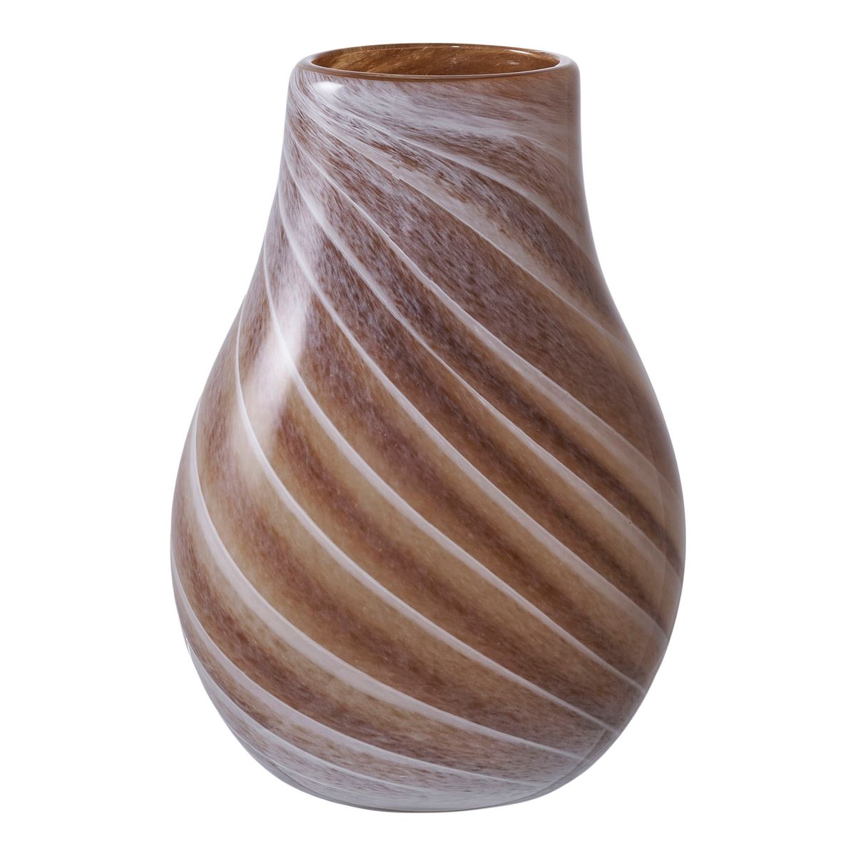 HOUSE NORDIC vase, rund - brun glas (Ø16x23)