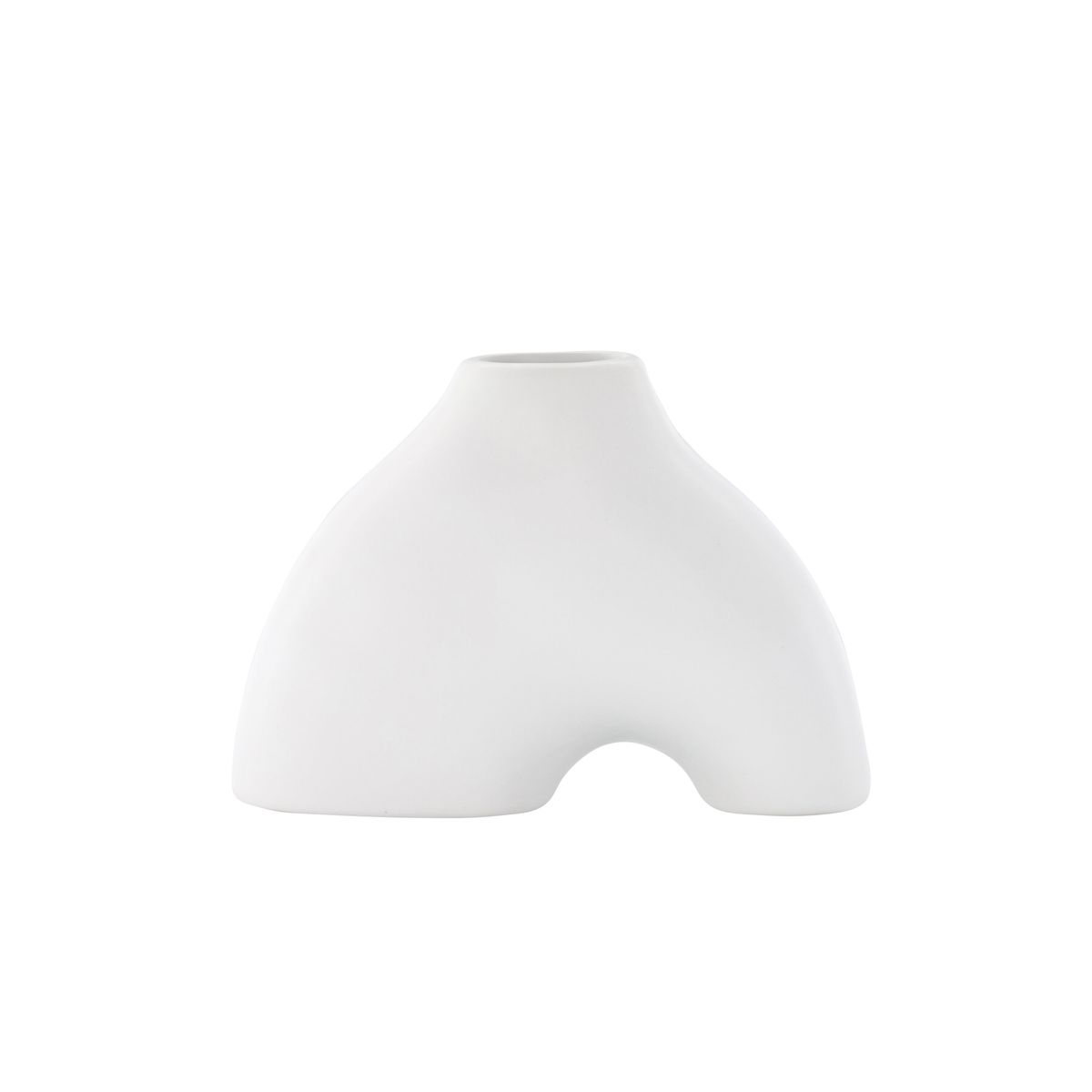 VENTURE DESIGN Kento vase - hvid stentøj (21x8x15H)