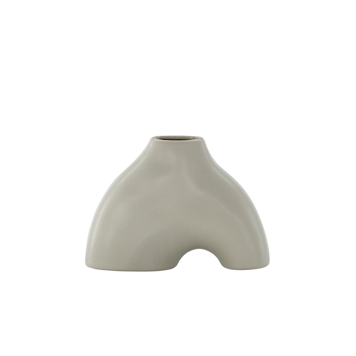 VENTURE DESIGN Kento vase - lysegrå stentøj (21x8x15H)