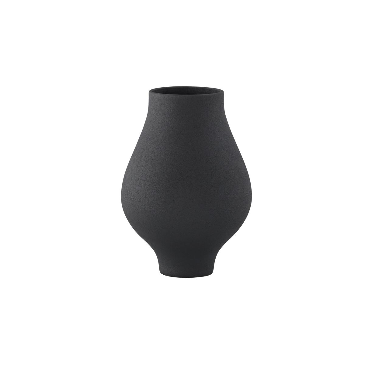 VENTURE DESIGN Rellis vase, rund - sort keramik (D10xH24xB14)