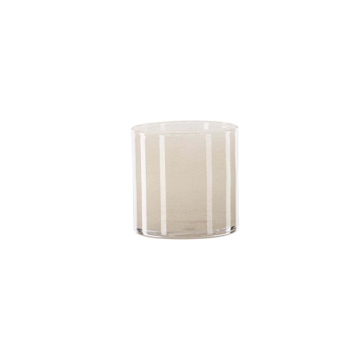 VENTURE DESIGN Glora lysestage, rund - beige glas (Ø12x12H)