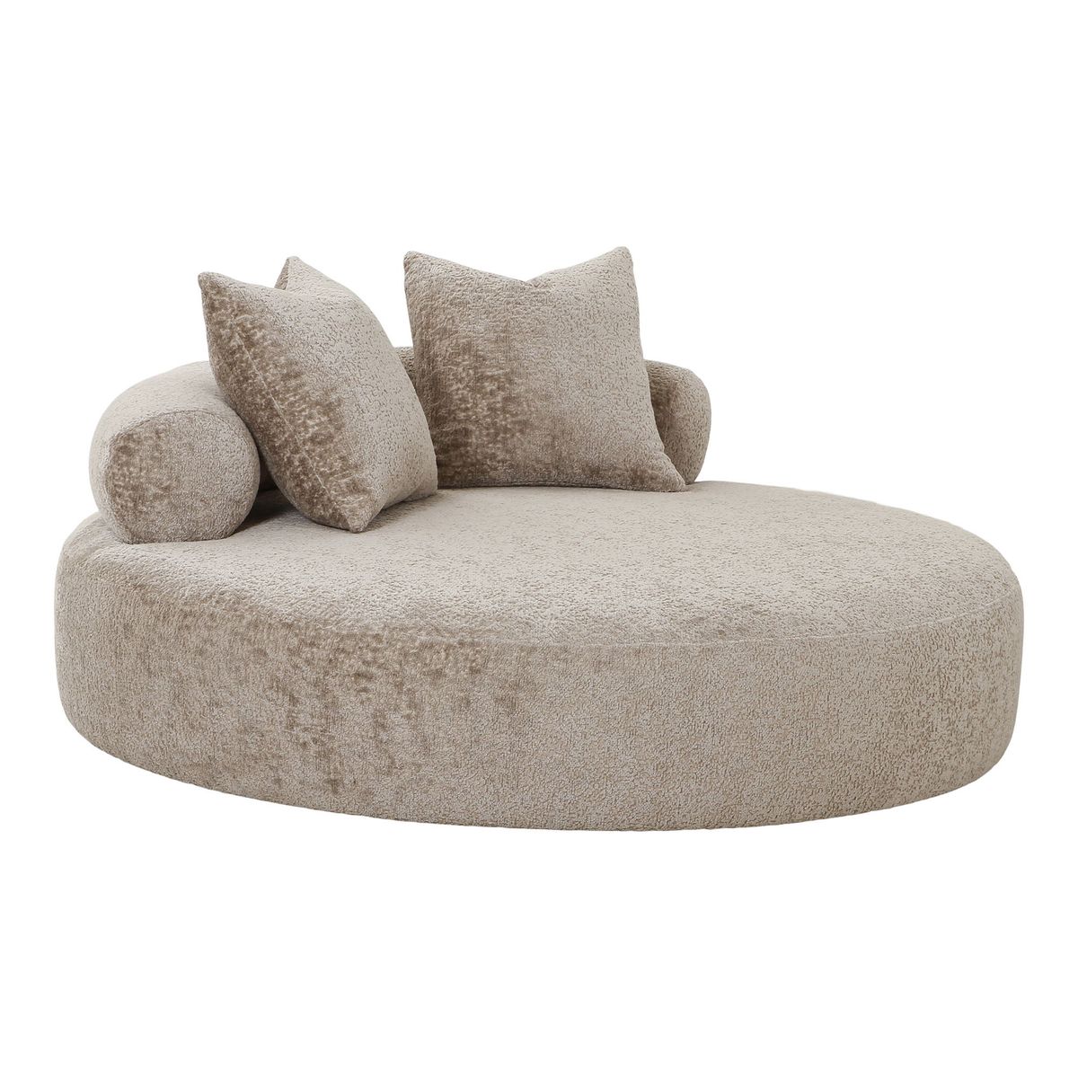 HOUSE NORDIC Daybed med 2 puder i chenille, rund, natur, HN1251