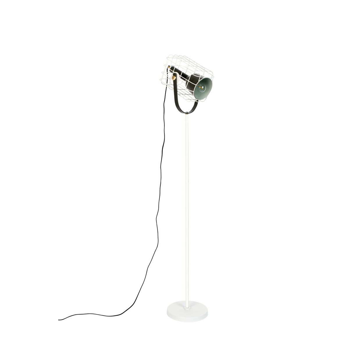 WHITE LABEL LIVING Cage gulvlampe - hvid aluminium