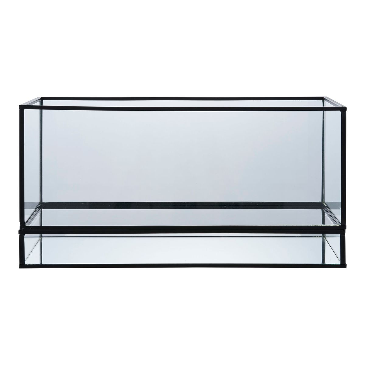 HOUSE NORDIC Hurricane lysestage - glas og sort metal (30x12x15)