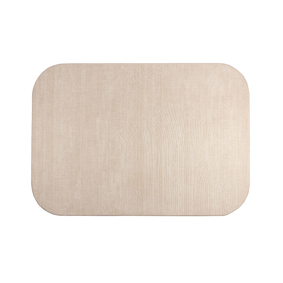 WHITE LABEL LIVING Lignes gulvtæppe, rektangulær - beige decolan (160x230)