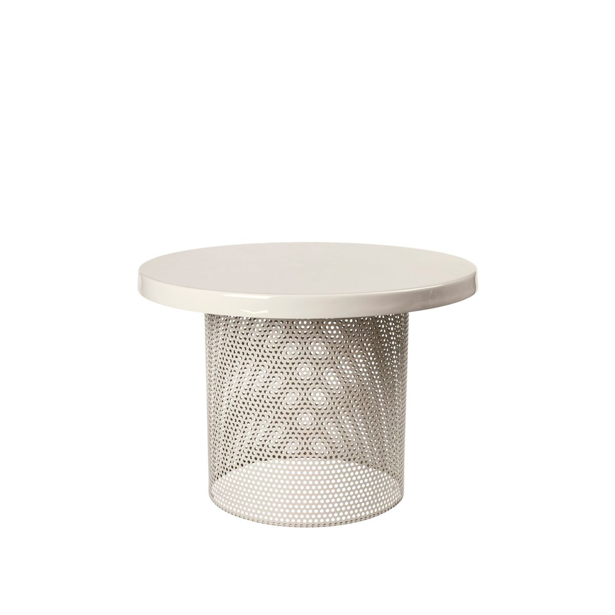 BROSTE COPENHAGEN Tulina sidebord, rund - off white emalje og jern (Ø50)