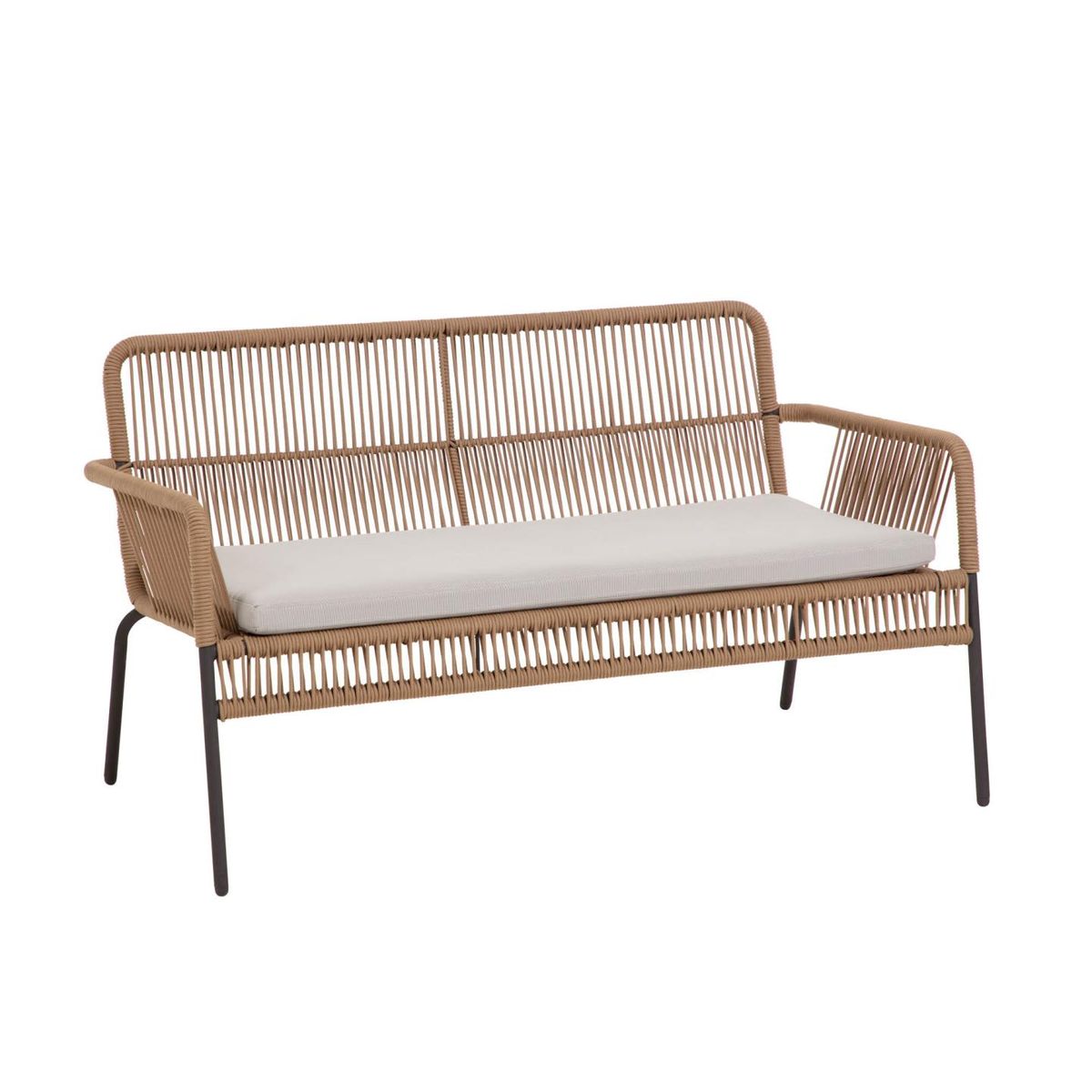 LAFORMA 2 pers. Samanta havesofa m. hynde - beige polyesterreb og stål