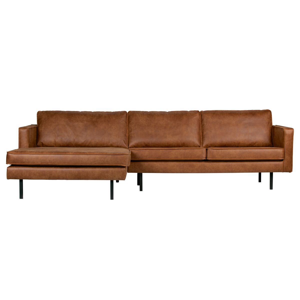 BEPUREHOME Rodeo sofa, m. venstre chaiselong - cognac stof