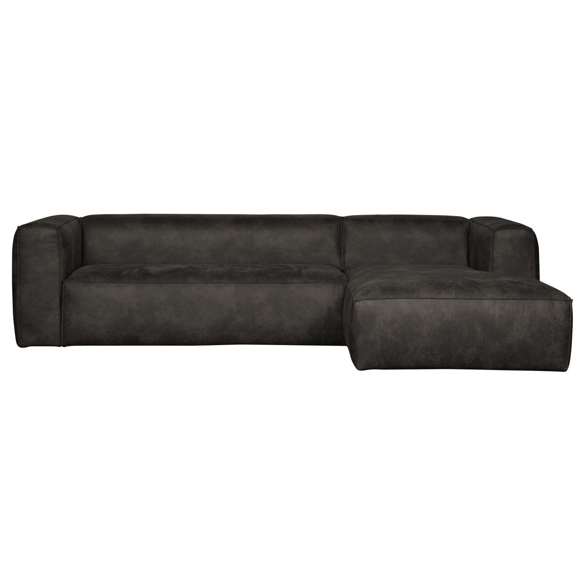 WOOOD Bean hjørnesofa, højre - sort læderfiber/polyester