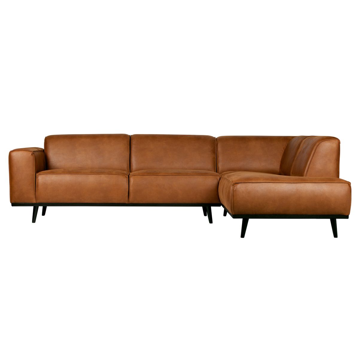 BEPUREHOME Statement hjørnesofa, højre - cognac stof