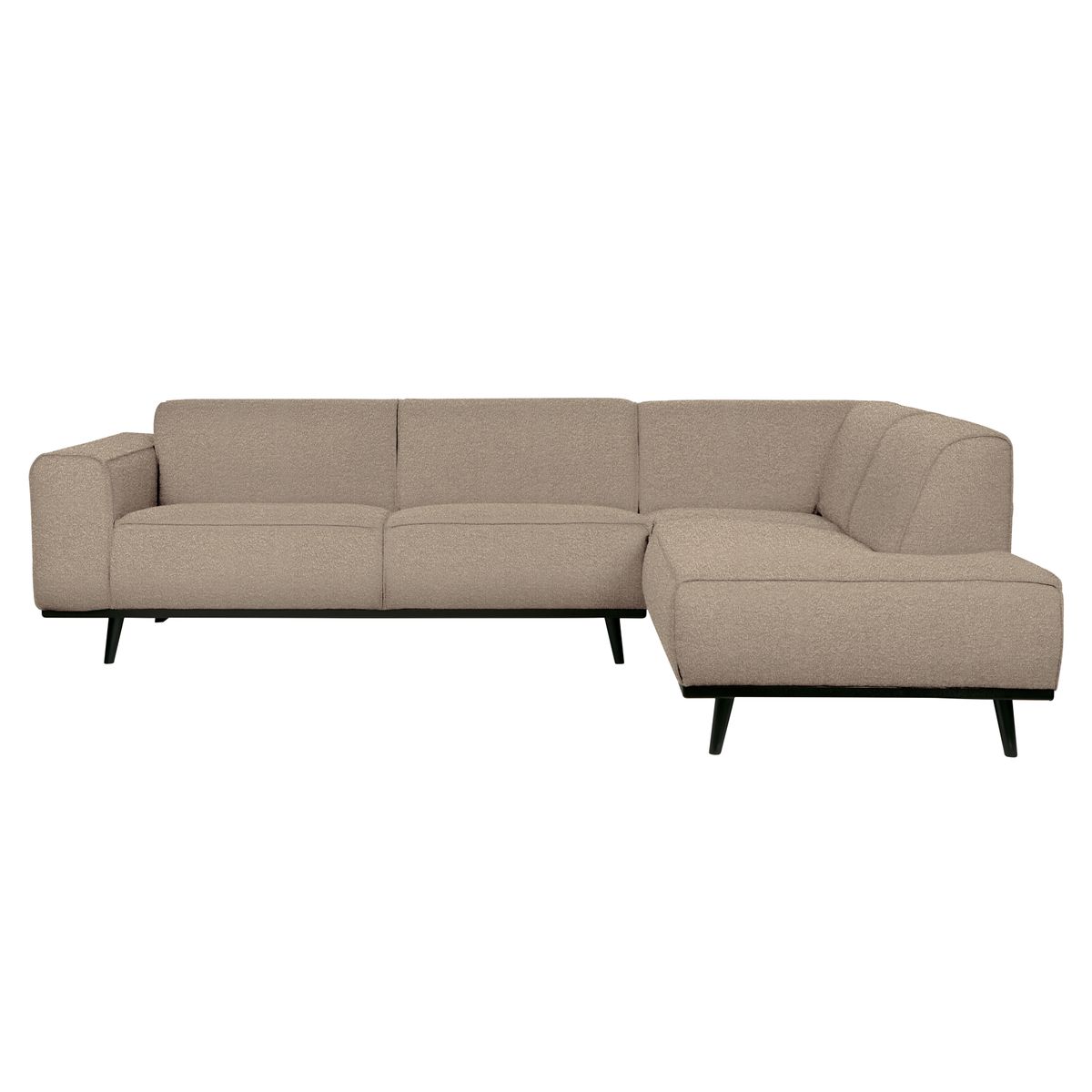 BEPUREHOME Statement hjørnesofa, højre - beige bouclé vævet stof