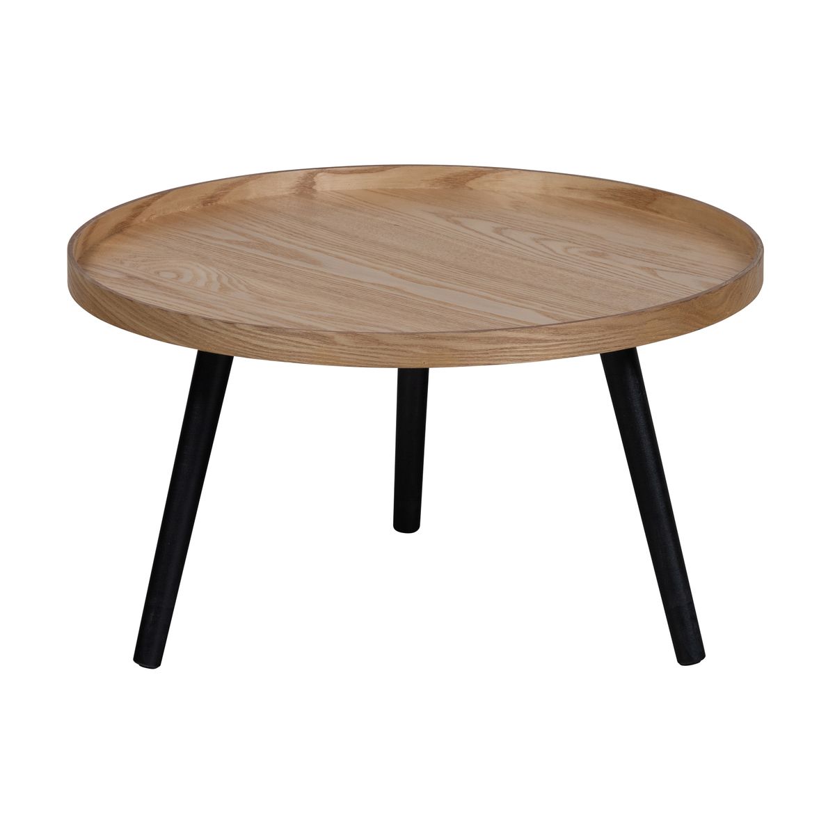 WOOOD Mesa sidebord L, rund - natur MDF og sort fyrretræ (Ø60)