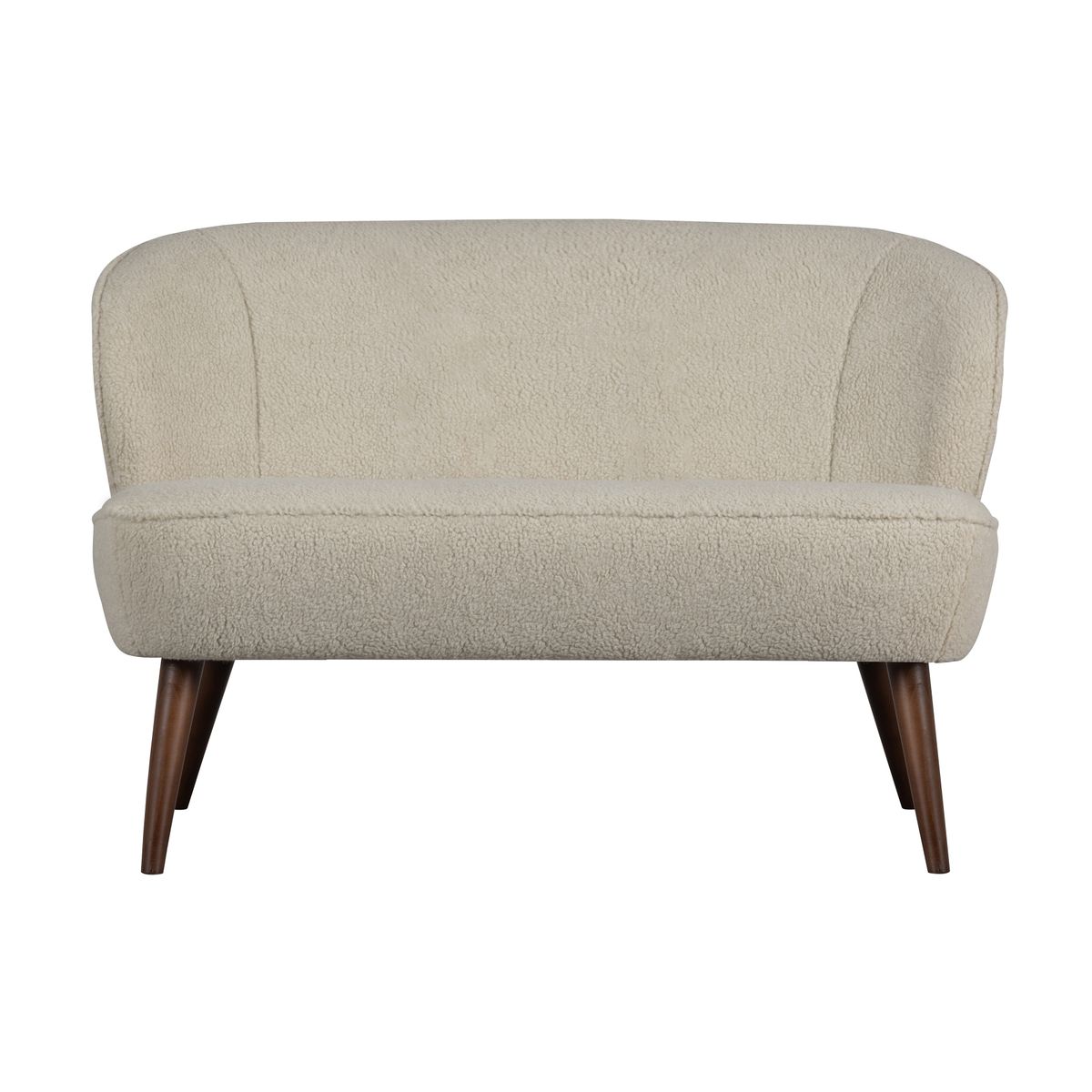 WOOOD Sara lille sofa - offwhite polyester bamsestof og træ