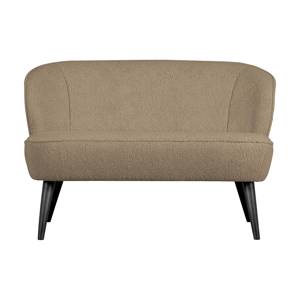 WOOOD Sara lille sofa - sand polyester bamsestof og træ