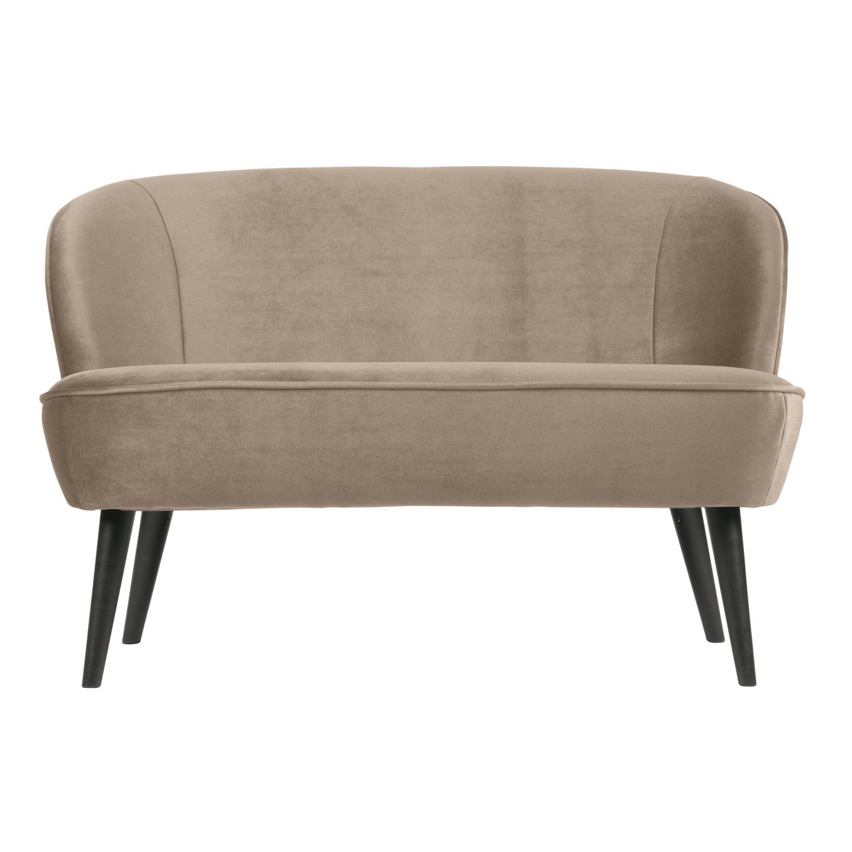 WOOOD Sara lille sofa - khaki polyester fløjl og træ