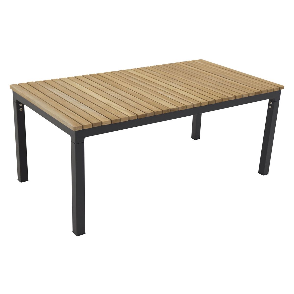 VENTURE DESIGN rektangulær Brasilia havebord - natur teaktræ og sort aluminium (110x60)