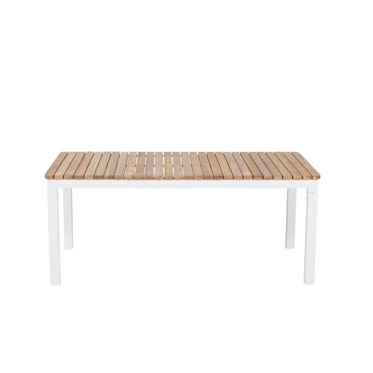 VENTURE DESIGN rektangulær Brasilia havebord - natur teaktræ og hvid aluminium (110x60)