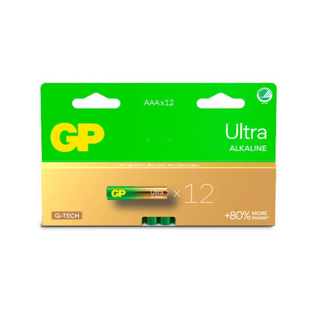 GP Ultra Alkaline AAA batteri, 24AU/LR03, 12-pak