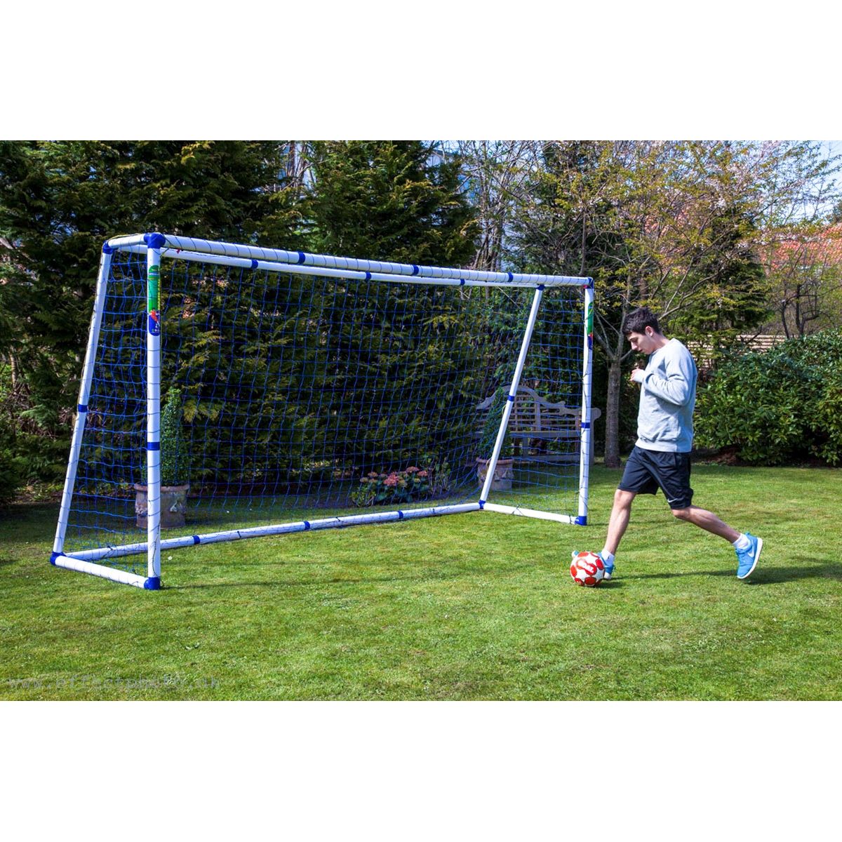 Fodboldmål TARGET SPORT PRO 8 - FRI FRAGT - 400 cm x 200 cm m/net - STÆRKT OG VEJRBESTANDIGT!