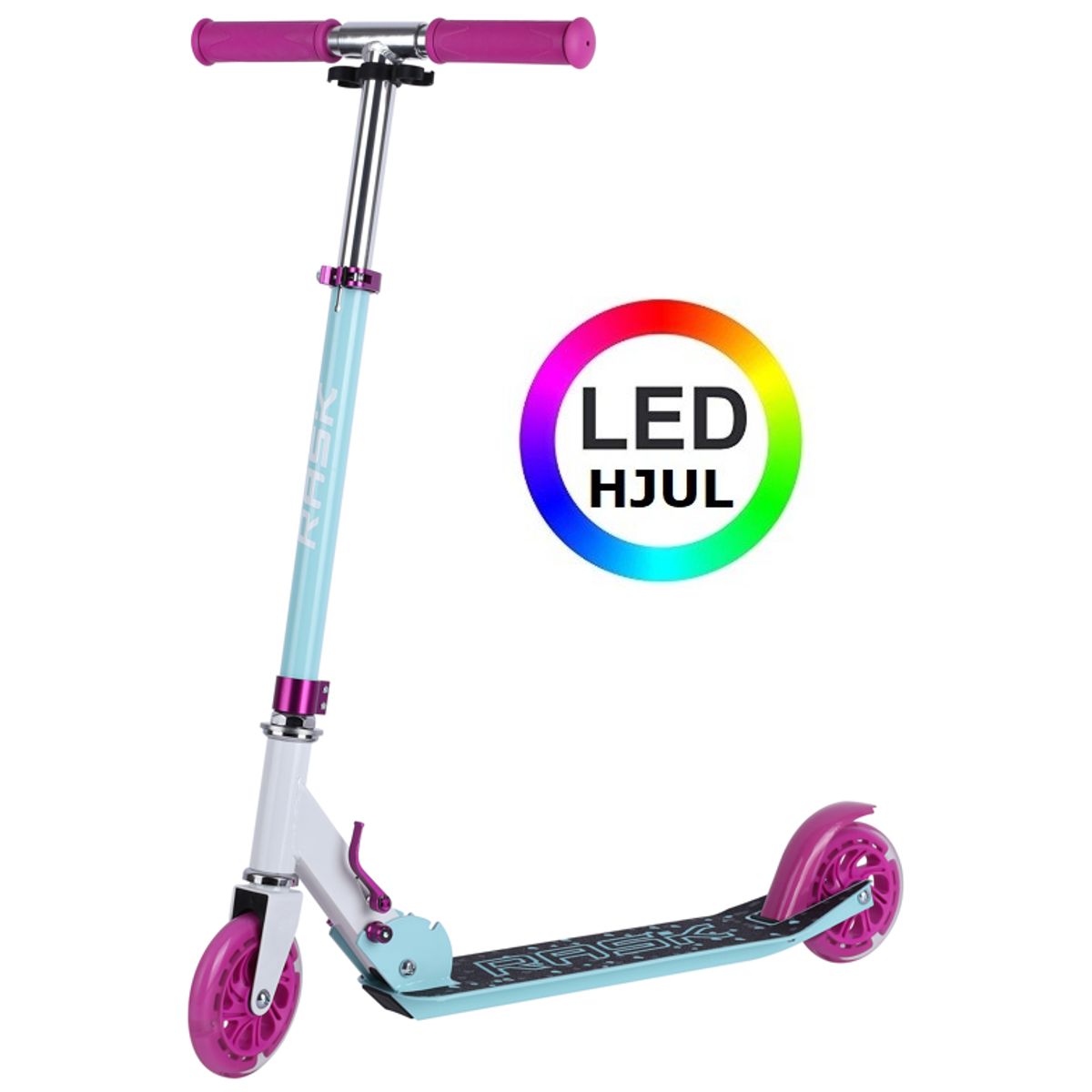 RASK 120 mm Mint løbehjul - Med LED-lys i hjulene - HURTIG LEVERING - Til børn fra 4 år