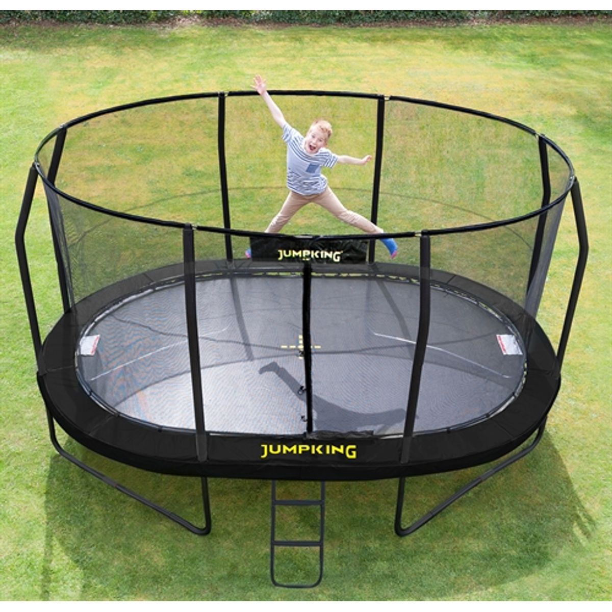 Jumpking Deluxe Trampolin - FRI FRAGT - OVAL 4,60 m x 3,05 m - STÆRK KVALITET - FÅ TILBAGE - KØB NU