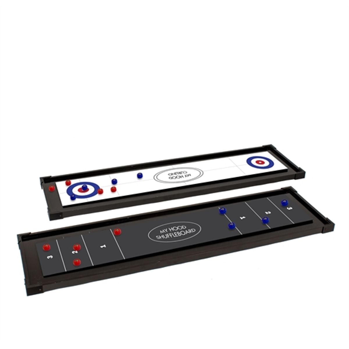 My Hood Shuffleboard - Shuffleboard i god kvalitet med Curling-spil på bagsiden - HURTIG LEVERING!