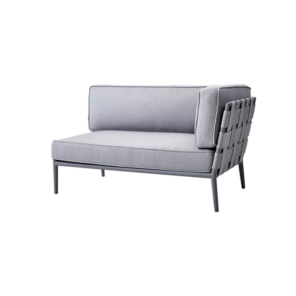 CANE-LINE CONIC SOFA 2PERS/VENSTRE MODUL - LIGHT GREY 140