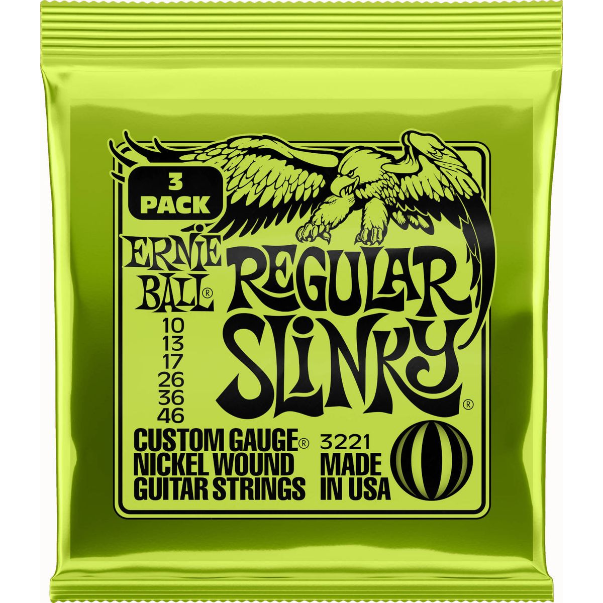 Ernie Ball 3221 Regular Slinky El-guitar strenge 010-046 - 3-Pack