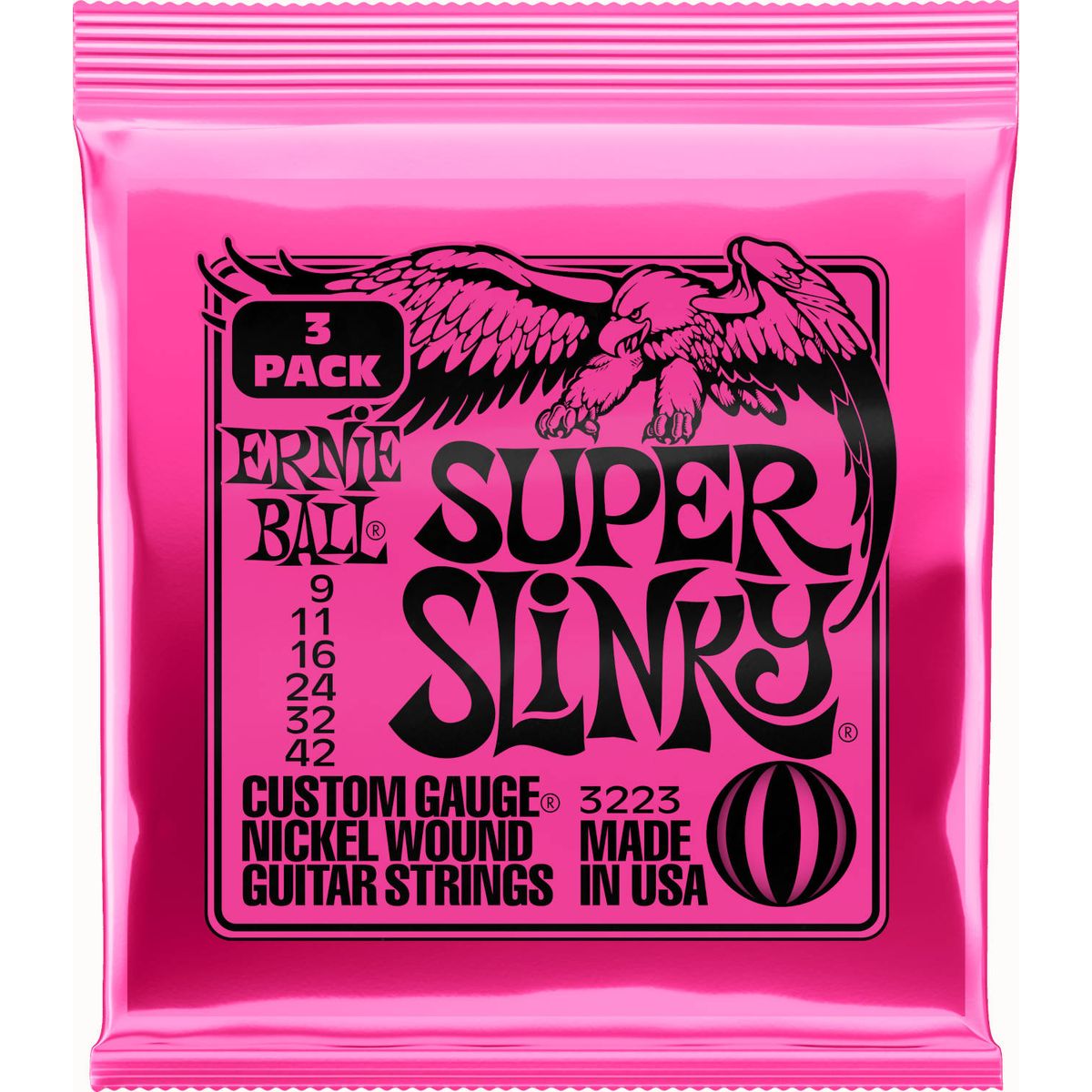 Ernie Ball 3223 Super Slinky El-guitar strenge 009-042 - 3-Pack