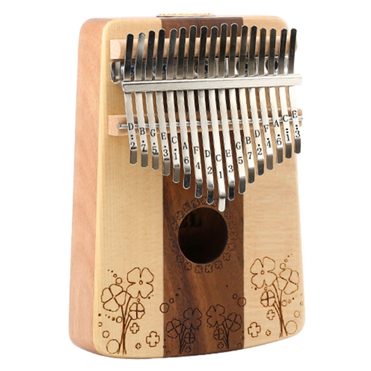 Kalimba i Solid Træ med 17 toner