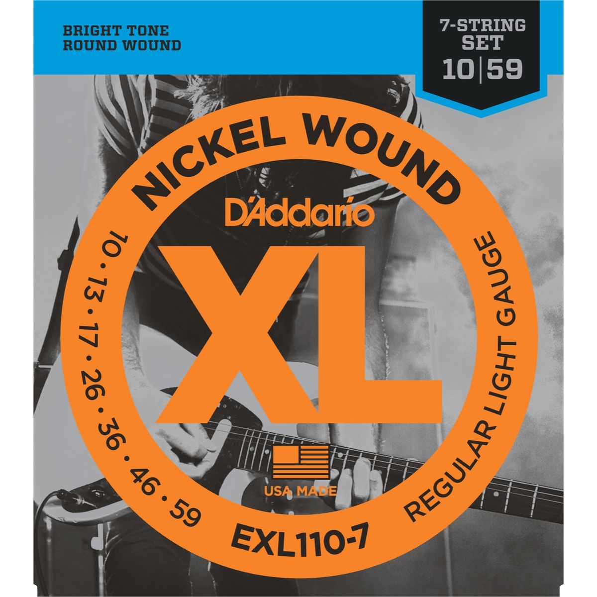 D'Addario EXL110-7 strenget 0.10 - 0.59