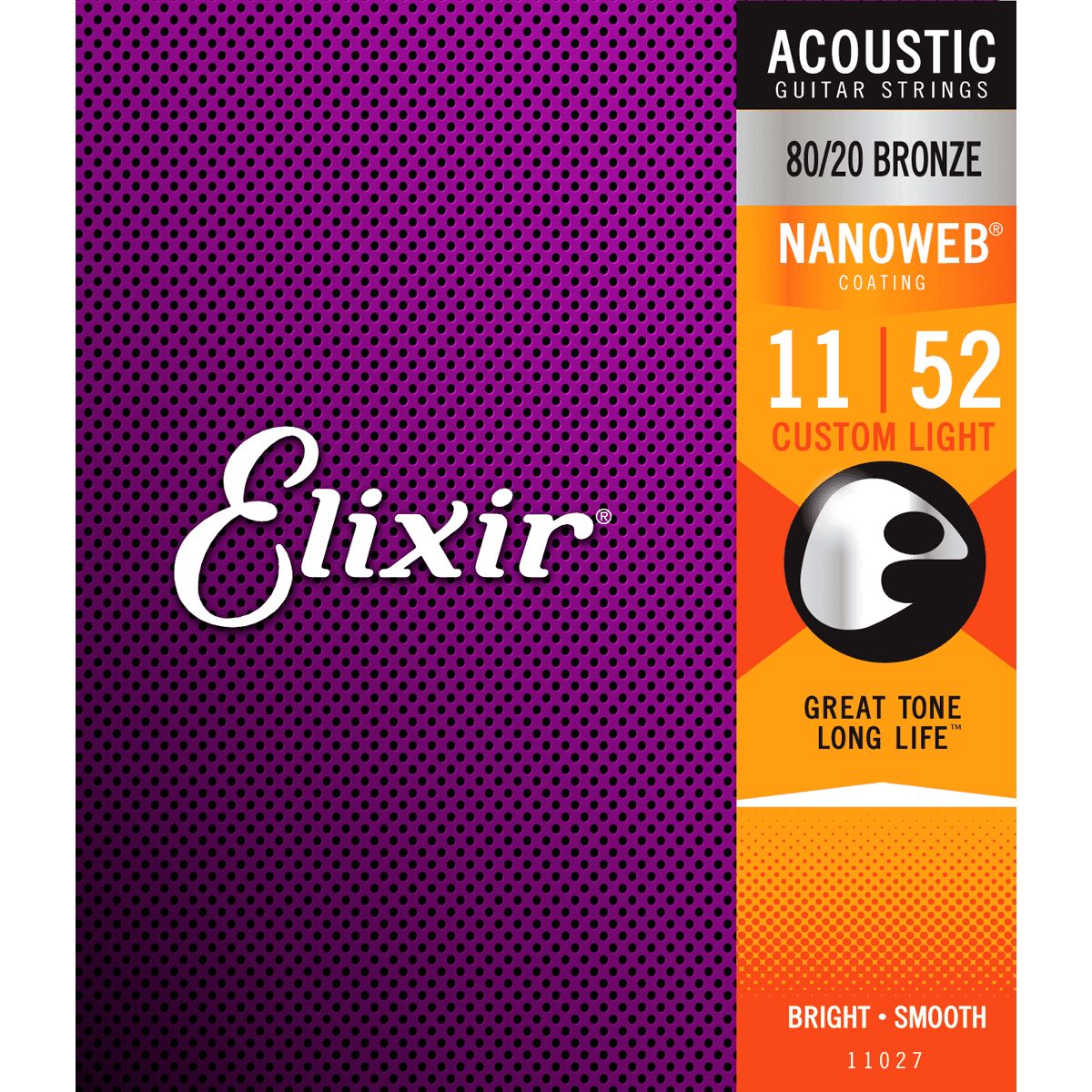 Elixir Nanoweb Bronze 80/20 - Western-strenge 011-052 Custom Light