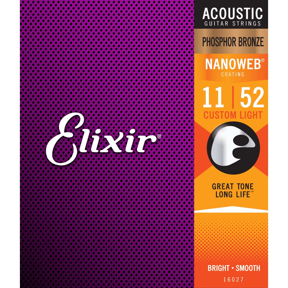 Elixir Nanoweb Phosphor Bronze - Western-strenge 011-052 Custom Light