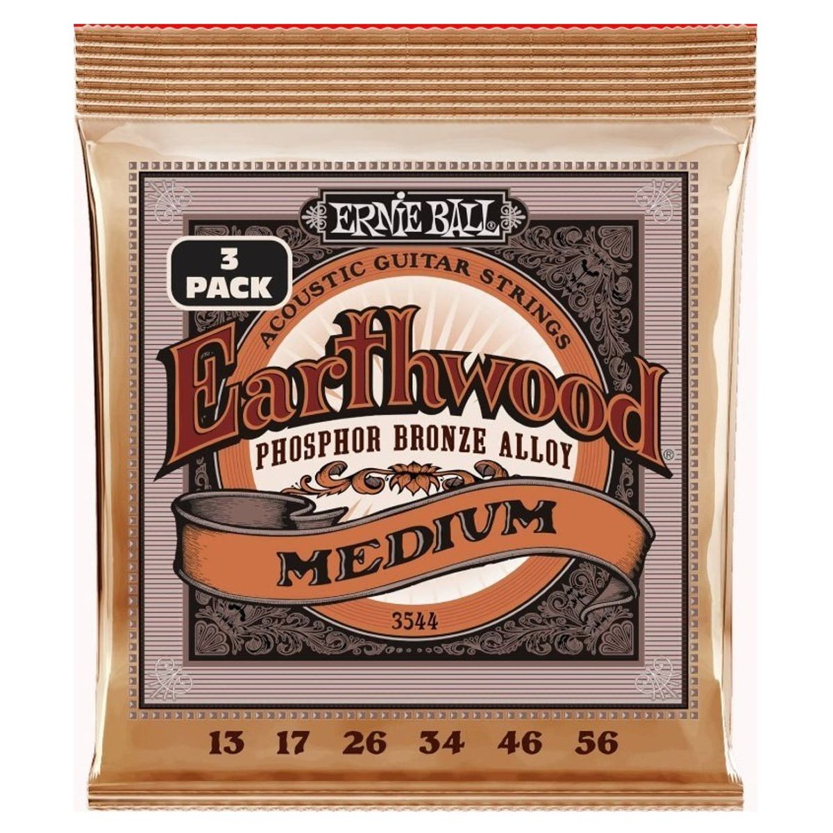 Ernie Ball 3544 - PSB Medium Western-strenge 013-056 - 3-Pack