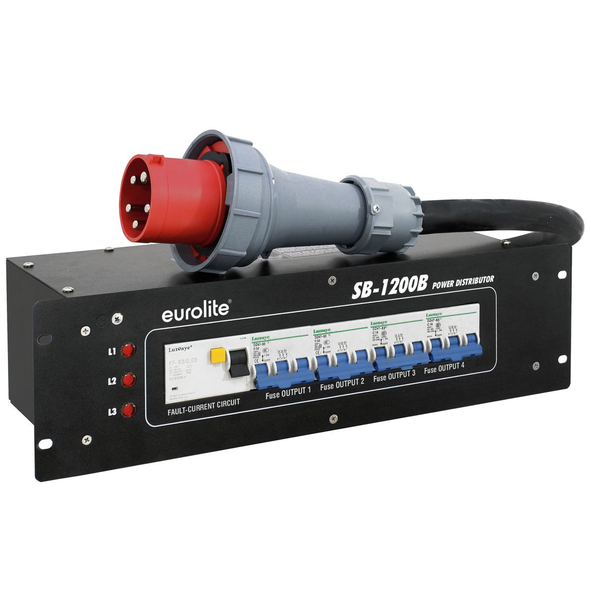 Eurolite SB-1200B PDU / Strøm Distribution 19"/3unit - 63A