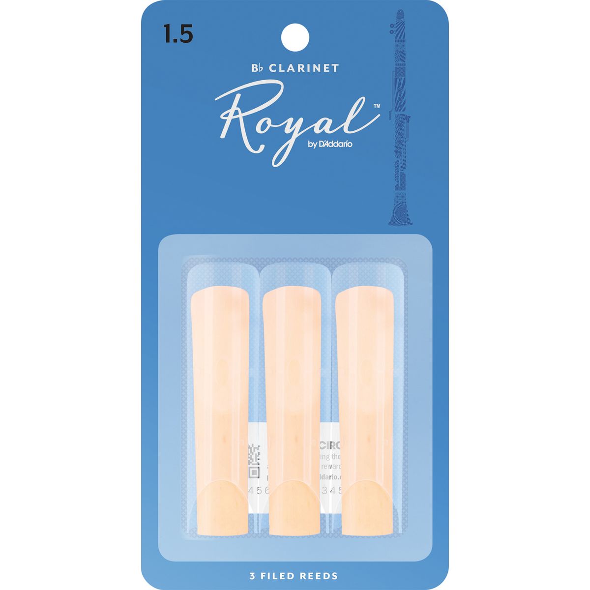 D'Addario Royal Klarinet-blade Bb - 3 Pack 1,5