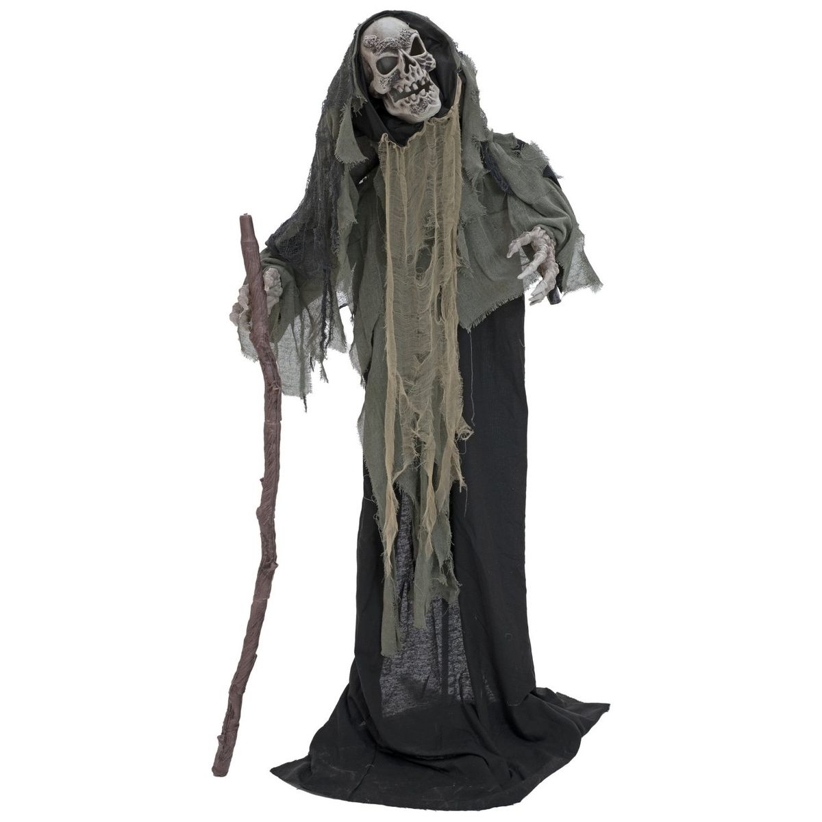 Halloween Full-size Skelet Figur Stående med effekter - 160 cm