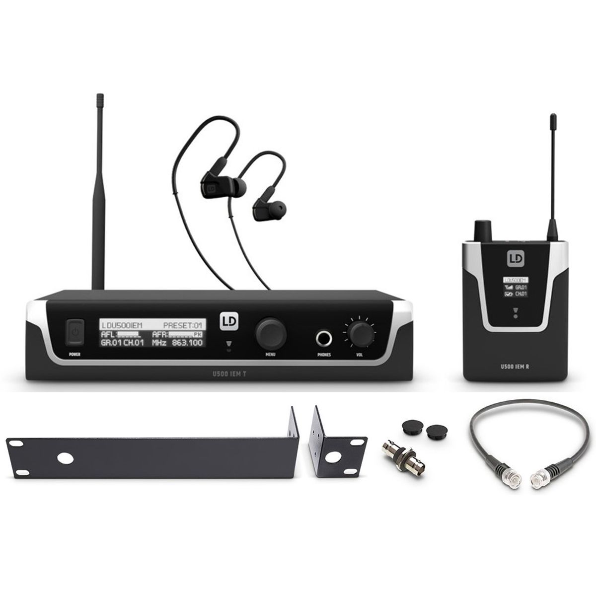 LD Systems U505 IEM HP - In-Ear system med propper 584-608 MHz