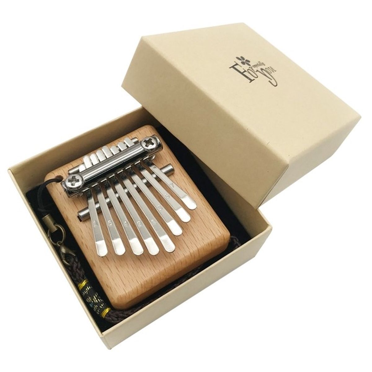 Mini Kalimba med 8 toner - Natur