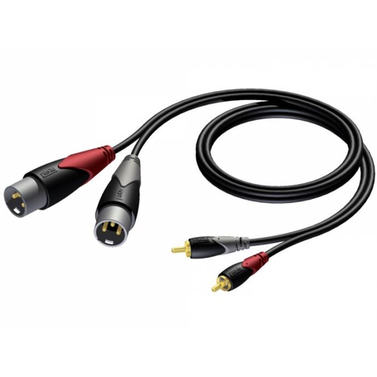 Procab CLA701 - 2xXLR Han til 2xPhono/RCA Han kabel 3 meter