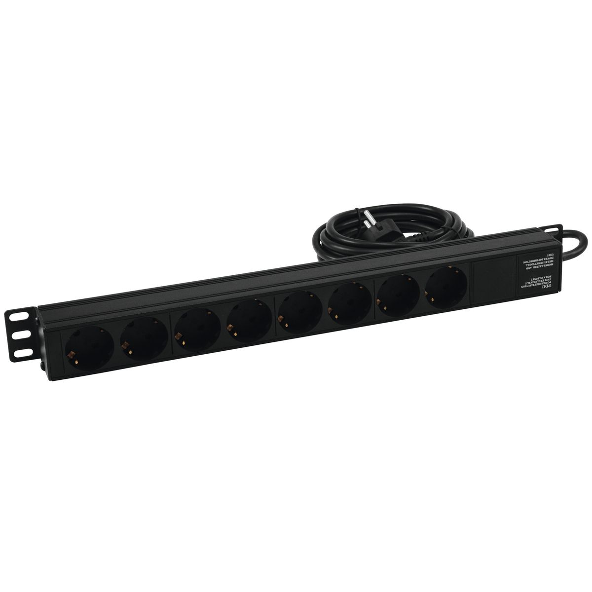 Eurolite R19-8 1U Rack strømskinne 8x Schuko udtag med afbryder - 19"