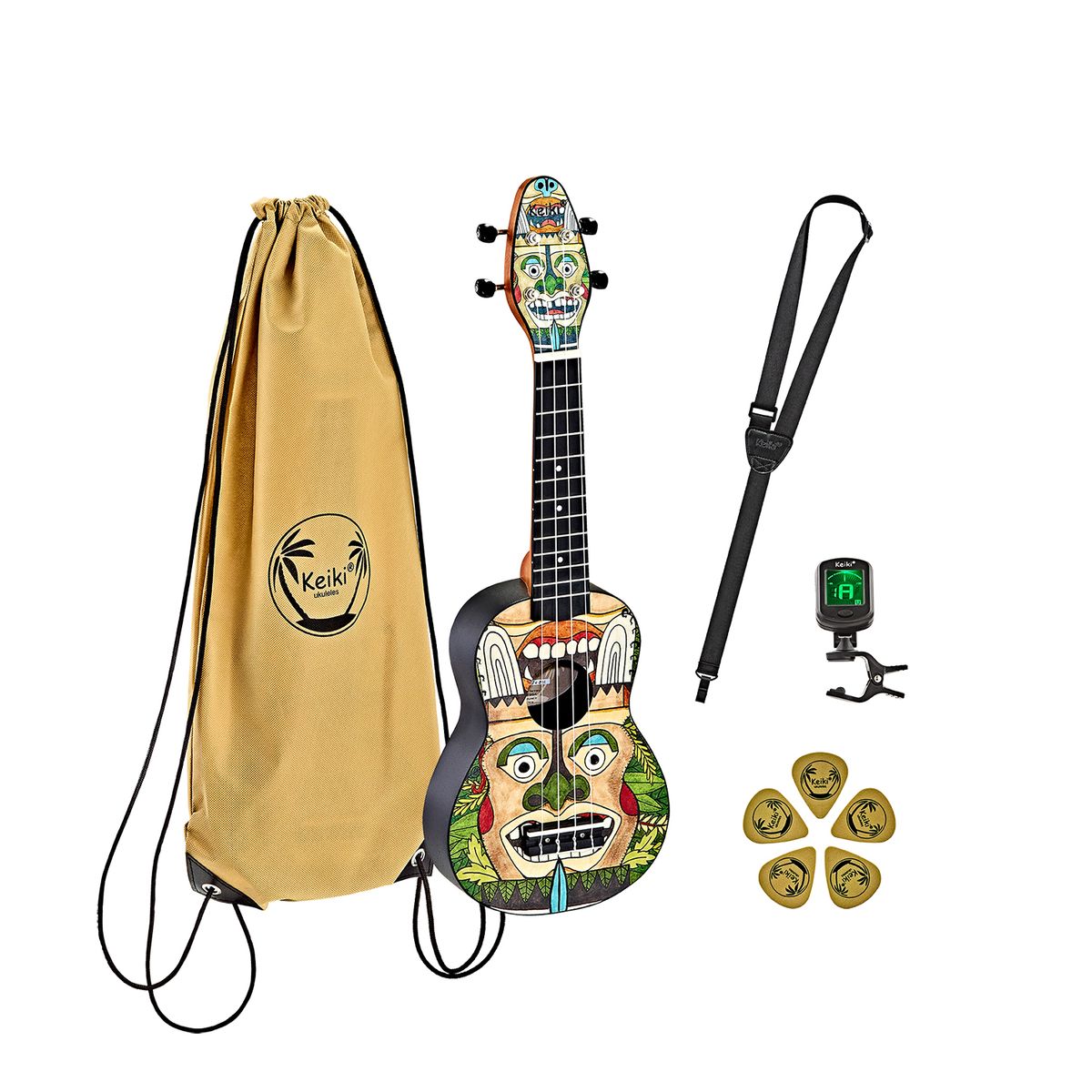 Ortega Keiki K2 "Totem" Sopran Ukulele Pack