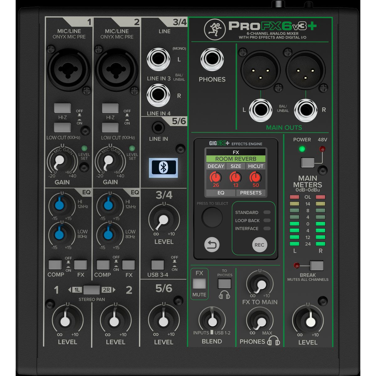 Mackie ProFX6v3+ - 6-kanals mixer med FX and USB