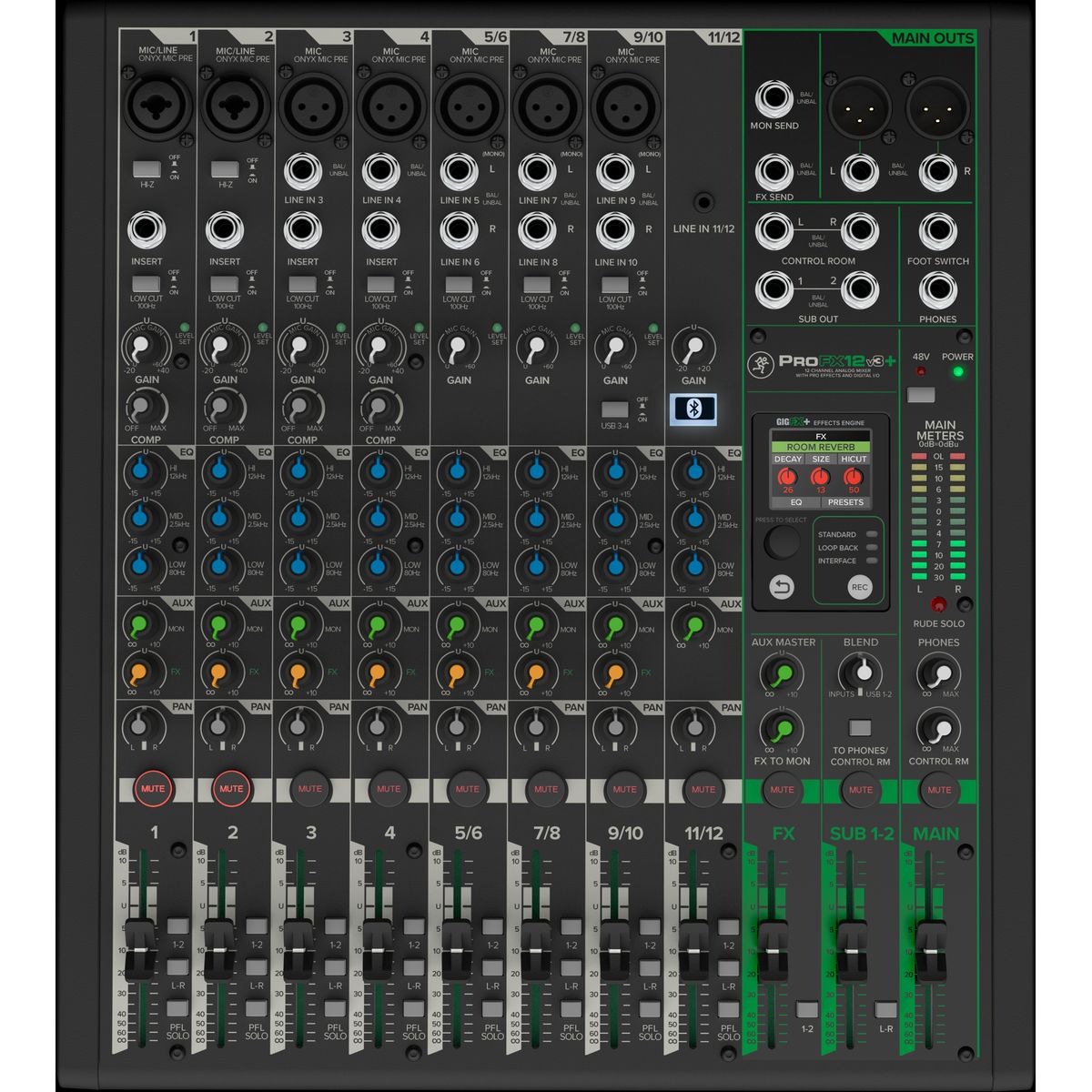 Mackie ProFX12v3+ - 12-kanals mixer med FX and USB